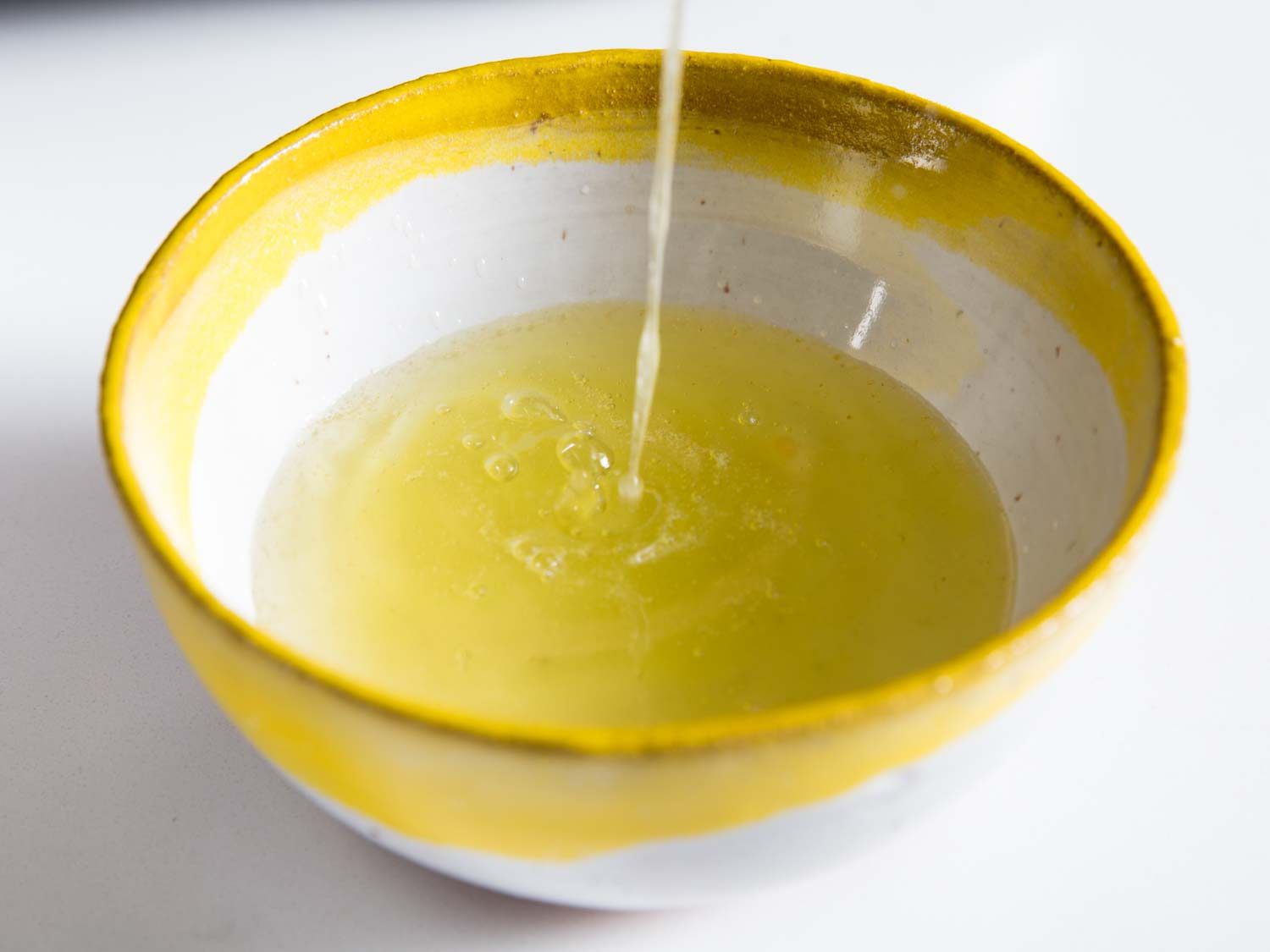 A bowl of aroma oil for ramen.