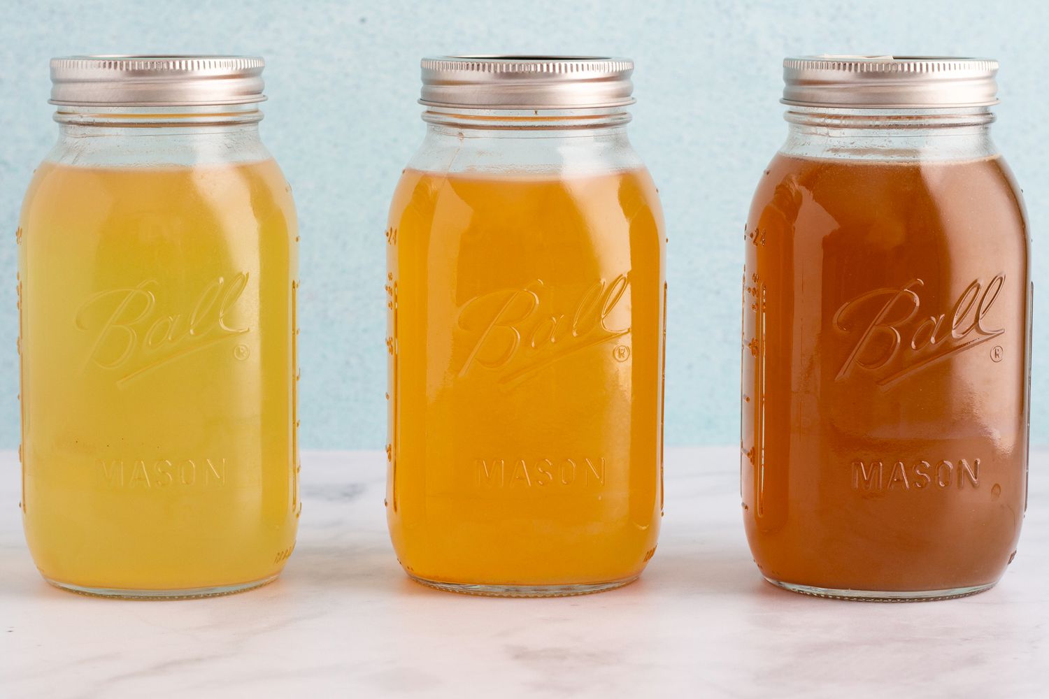 Chicken Stock in mason jars