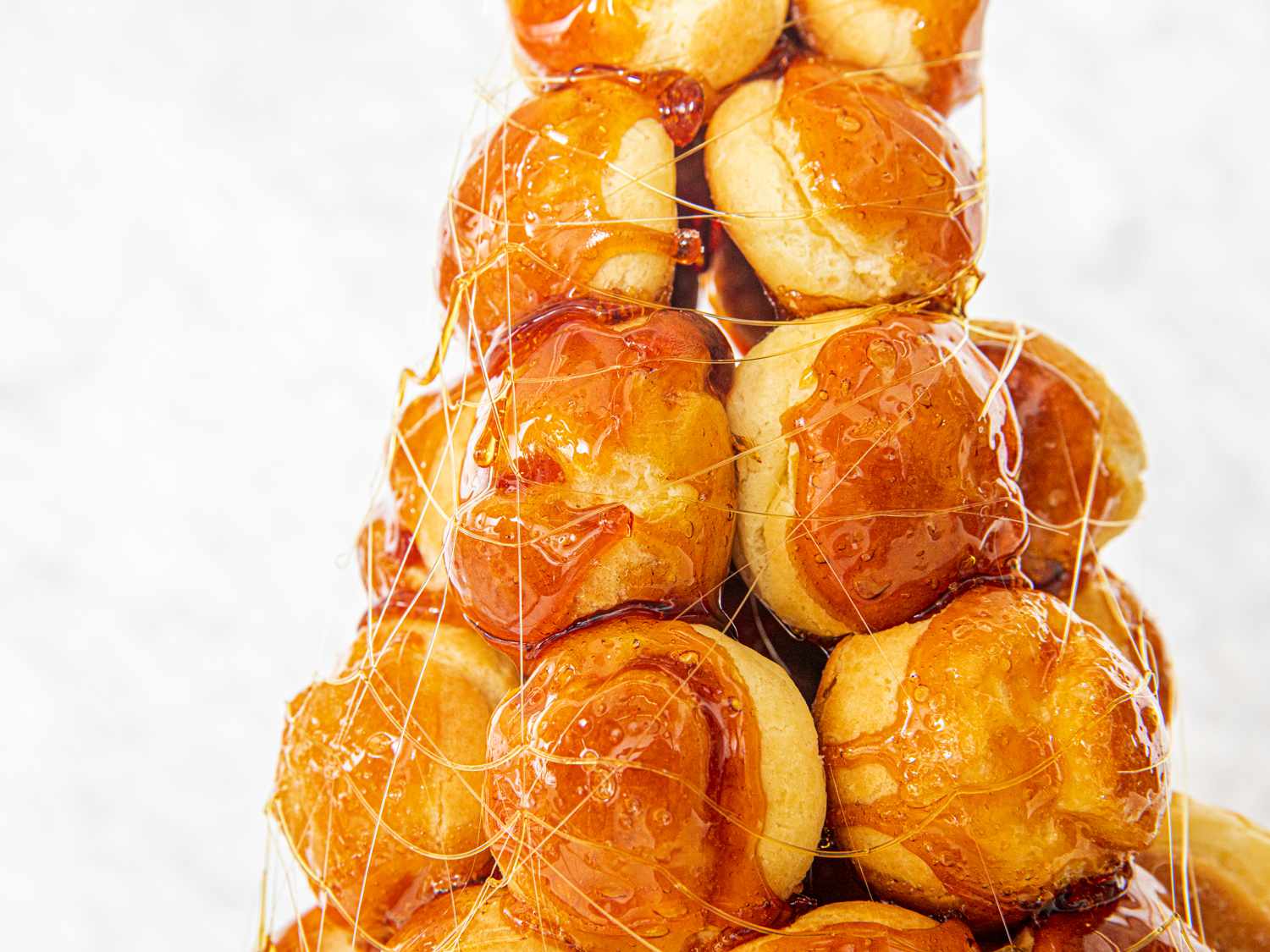 Close up of croquembouche
