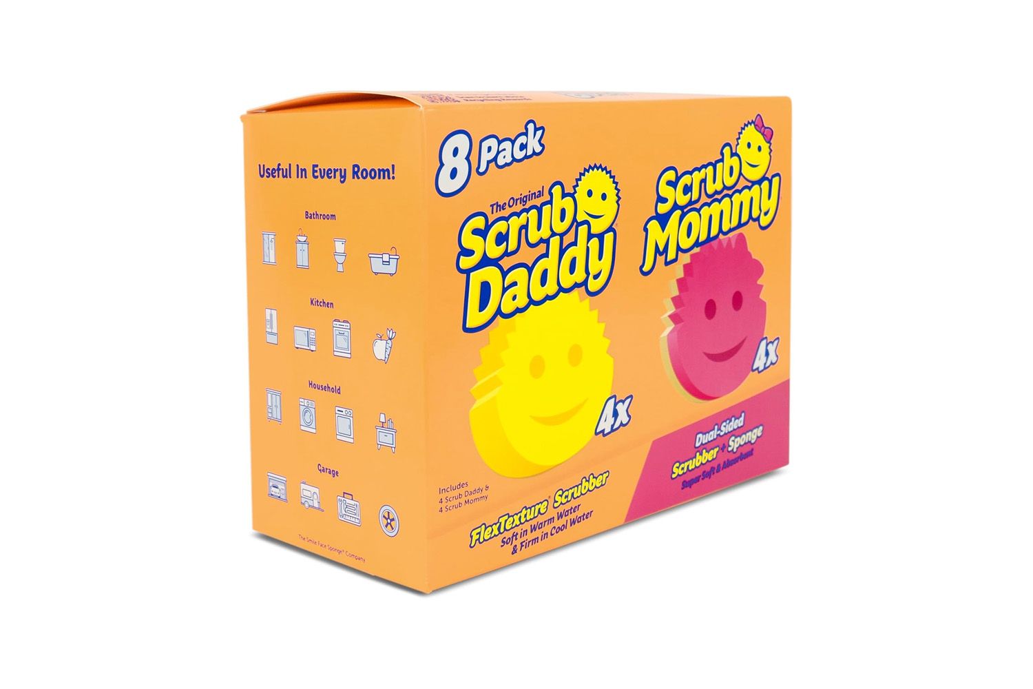 Scrub Daddy 4 Scrub Daddy Sponges & 4 Scrub Mommy Kitchen Sponges