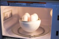 The Nordic Ware Egg Boiler in a microwave