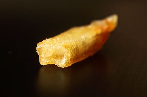 Photograph showing inside of a French fry.